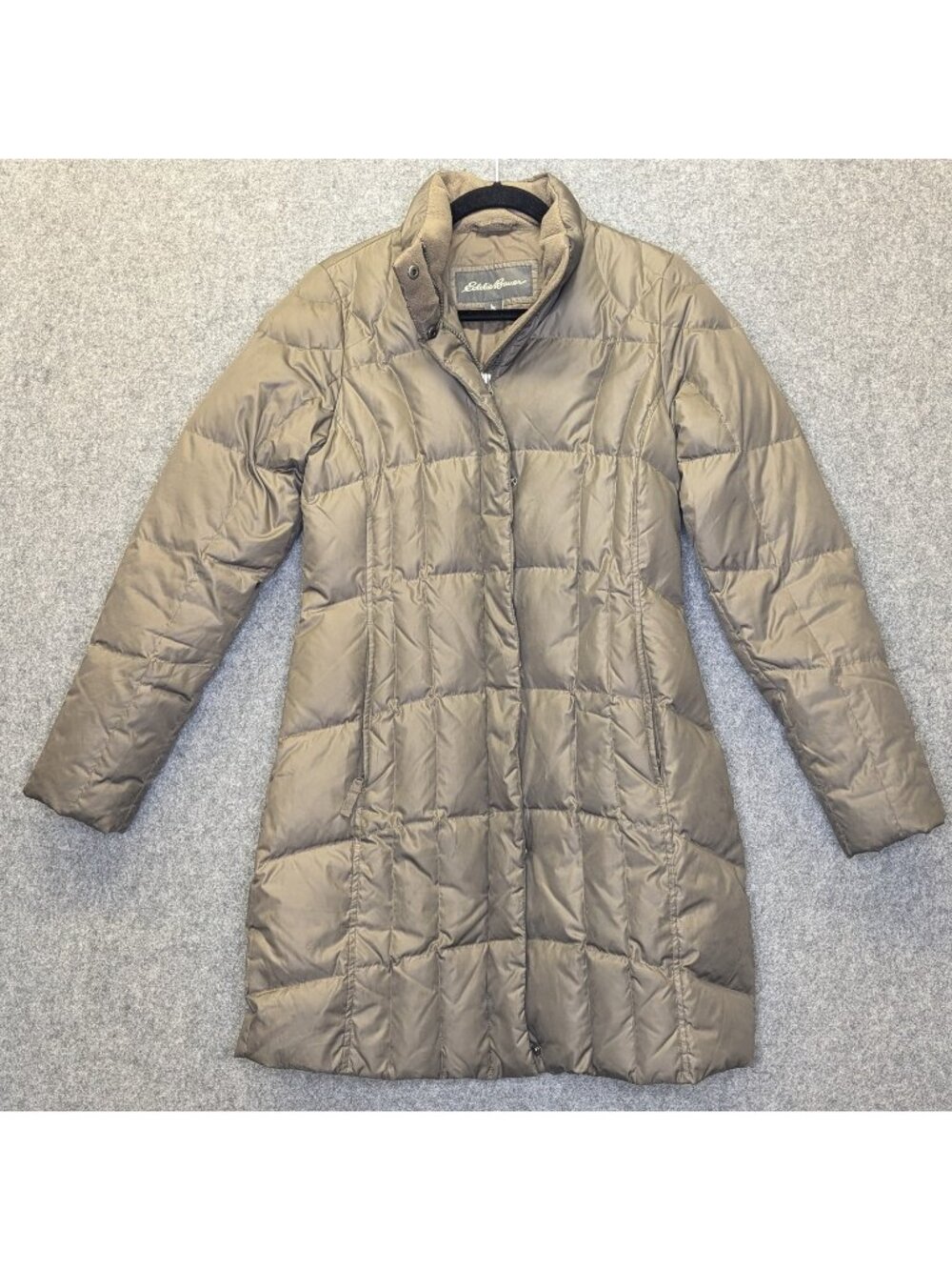 Eddie Bauer Women’s Small Down Parka Long Puffer Fawn Jacket Insulated Winter